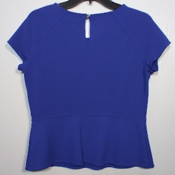 Liz Claiborne Career Blue Peplum Top Size: M - Picture 8 of 15
